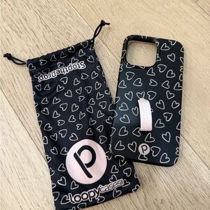Loopy Case Black/Pink hearts (iPhone 15 pro max 6.7in) 🩷🖤